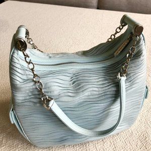 Judith Leiber Baby Blue Leather Purse